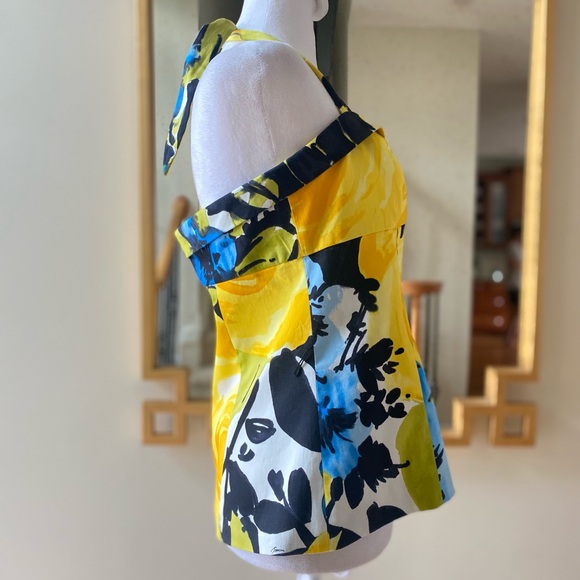 Trina Turk Floral Halter Yellow Rose sz 10 - Picture 2 of 14